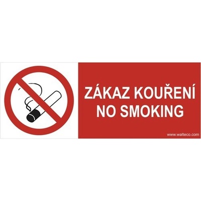 Samolepka 210 x 80 mm, Zákaz kouření, No smoking