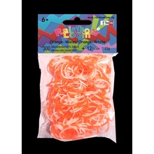 RAINBOW LOOM Original gumičky 300 kusov oranžovo biele