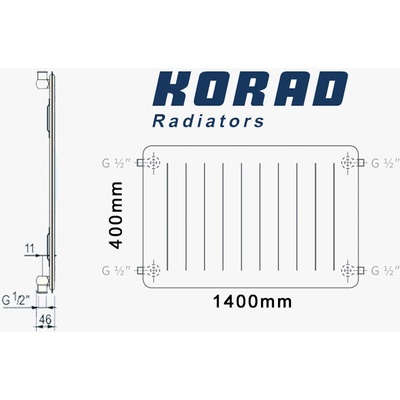 Korad Radiators 10K 400 x 1400 mm 1044140013