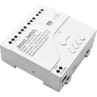4-канален Tuya Wi-Fi смарт превключвател, 7-32V, 230VAC/10A, RF433