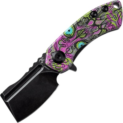 Kansept Mini Korvid Black Stonewashed 154CM G10 s potiskem Undead-Purple T3030B3