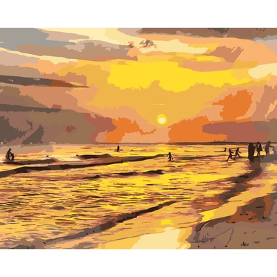 ZUTY Malování podle čísel ZÁPAD SLUNCE NA PLÁŽI Rozměr 40 x 50 cm Rámování vypnuté plátno na rám