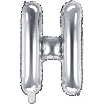 PartyDeco Foliové písmeno H stříbrné 35 cm
