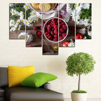 Vivid Home Декоративни панели Vivid Home от 5 части, Лято, PVC, 110x65 см, 6-та Форма №0732