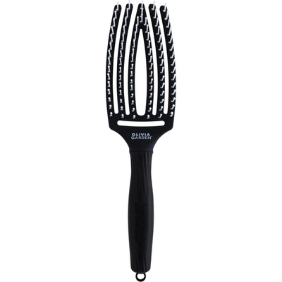 Olivia Garden Fingerbrush Ionic Medium kefa na vlasy čierna FB1PC-M