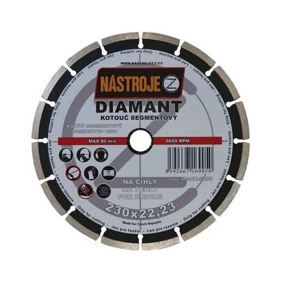 Nástroje cz Kotouč diamantový segmentový 230 x 2,5 x 22,2 mm IM-DK-S230