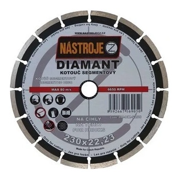 Nástroje cz Kotouč diamantový segmentový 230 x 2,5 x 22,2 mm IM-DK-S230