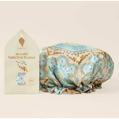 Bounce Curl Reversible Satin Hair Bonnet - oboustranná saténová čepice na spaní Barva: Teal