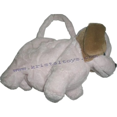 Плюшена чанта с форма на Кученце леко розово, за радост на малките деца