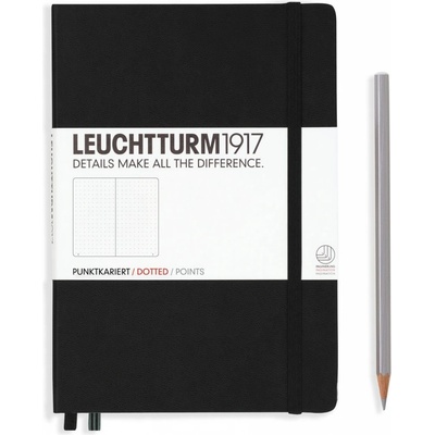 Leuchtturm1917 Medium A5 Tečkovaný zápisník Black