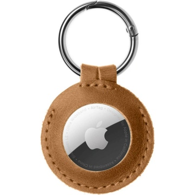 FIXED Case for AirTag z pravé hovězí kůže Brown FIXWAT-C2-BRW