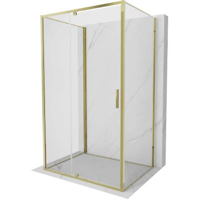 Mexen Exo-3S душ кабина 3-стенна въртяща се 115 x 120 см, прозрачна, златна (819-115-120-50-00-3S)