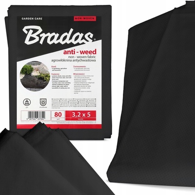 Bradas Netkaná mulčovacia textília S 80 g/m² čierna 3,2 x 5 m