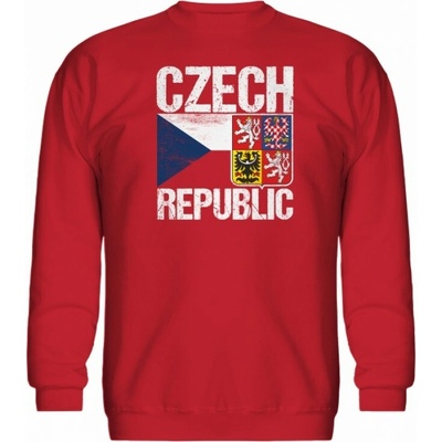 3B mikina CZECH REPUBLIC vlajka a znak červená
