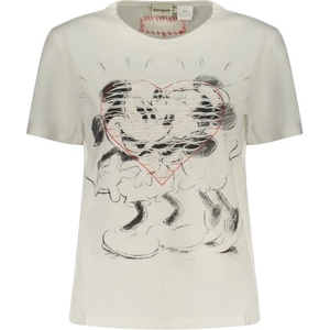 DESIGUAL Дамска тениска с къс ръкав desigual, Размер xs, Цвят Бяло (26swtk42_bi1000)