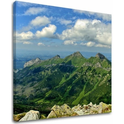 Papilora Obraz zelených vrchov slovenských hôr na plátne — štvorcový formát - 60x60 cm