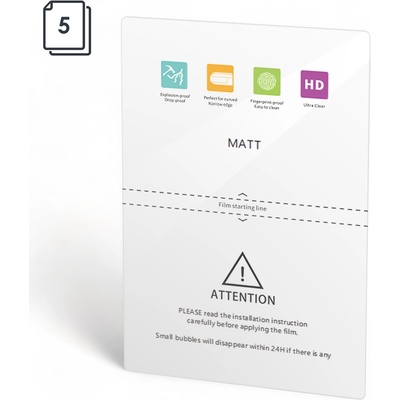 Защитно фолио на лист No brand, Hydrogel, 5pcs, For plotter, TPU, Matte, 140um, 120x180mm - 52735 (DE-52735)