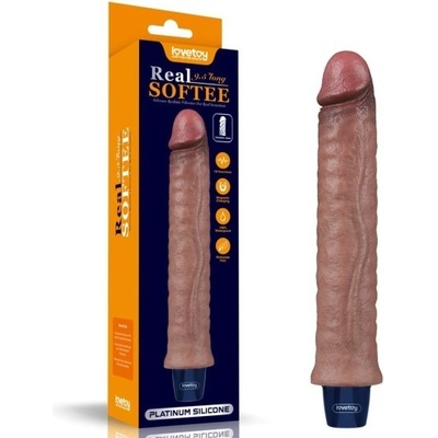 LoveToy Real Softee Vibrating Dildo 9.5" Brown
