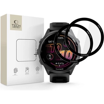 Tech-Protect 2 x Хибридно стъкло за Garmin Forerunner 970 / 570 (47mm) от Tech-Protect Glass Flex+ - Black (5906302368457)