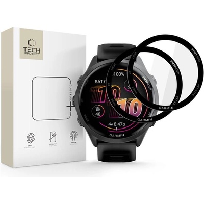 Tech-Protect 2 x Хибридно стъкло за Garmin Forerunner 970 / 570 (47mm) от Tech-Protect Glass Flex+ - Black (5906302368457)