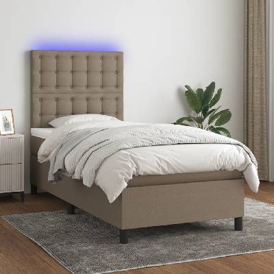 vidaXL 3135175 Boxspring postel s matrací a LED textil / barva taupe