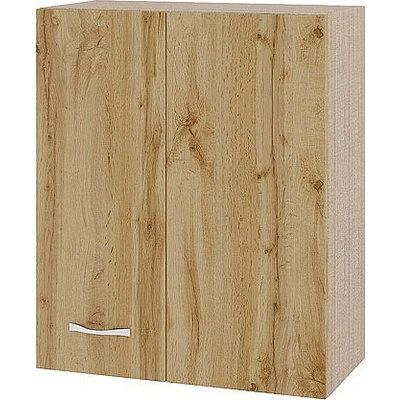 ИРИМ Горен шкаф за ъгъл с врата и рафт Сити МДД-17 мока / дъб дакота 60 см