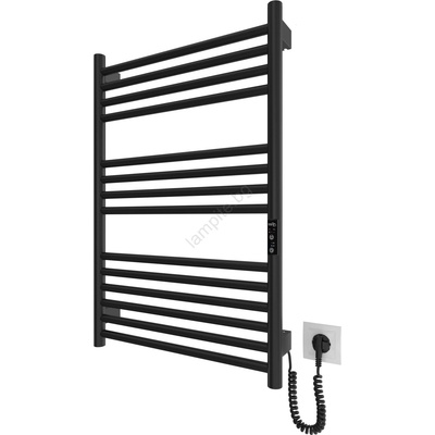 Mario Radiators Банен стълбовиден радиатор HF GREENWICH 170W/230V 77x53 cm черен, десен, кръгъл (MR0027)