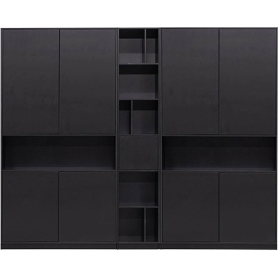 Čierna modulárna knižnica z borovicového dreva 260x210 cm Finca – WOOOD