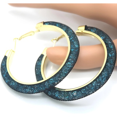 HARAHU Обеци re-3313 - Тюркоазено / Черно kp3313 (re-3313)