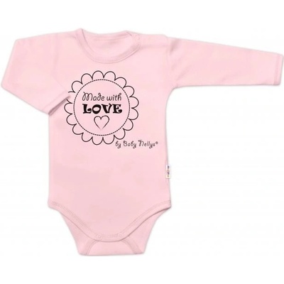 Body dlouhý rukáv Made with love Baby Nellys růžové