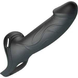 Pretty Love Мъжки пенис колан от Медицински силикон "landon black" 17 см