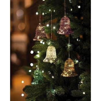 SIRIUS LED sklenený zvonček, zlatý, 9 cm