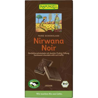 Rapunzel NIRWANA NOIR s pralinkovou náplní BIO VEGAN 55% 100 g