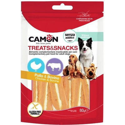 Camon Treats&Snacks Dog Steaky kuracie s hovädzou kožou 80 g