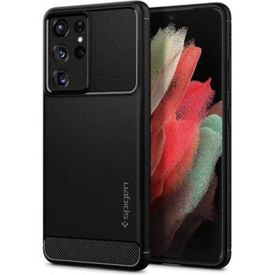 Spigen Кейс Spigen, Rugged Armor, за Samsung Galaxy S21 Ultra, Черен Matt (4158)