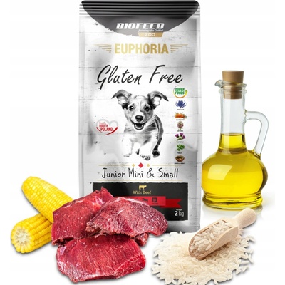 Biofeed Euphoria Gluten Free Mini & Small Puppy S Hovädzím Mäsom 2 kg