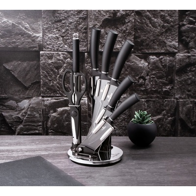 Berlingerhaus Sada nožov v stojane Black Silver Collection BH 2565 8 ks
