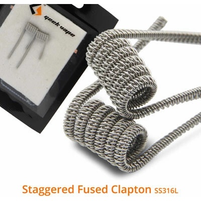 GeekVape cievka Staggered Fused Clapton Coil SS316L 2ks + 1ks bavlna +32ga