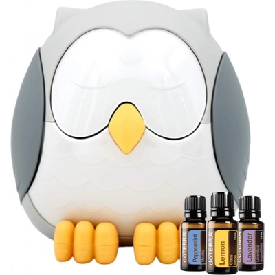 Young Living Soví pírko ultrasonický difuzér + DoTerra Trio Esenciálních olejů citron + levandule + máta 3 x 5 ml