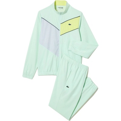 Lacoste Мъжки анцуц Lacoste Stretch Fabric Tennis Sweatsuit - light green/yellow/white