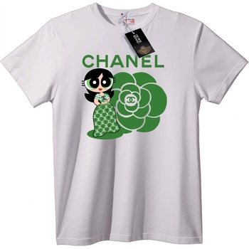 NOONEBRAND Тениска Chanel Пауър Пъф Момиче - 2XL, White