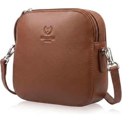 Hnedá dámska kožená crossbody kabelka Ansie