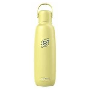 SodaStream Fizz & Go stainless steel soda bottle 0.9 l, double-walled insulated thermos bottle, keeps warm & cold, for carbonated drinks, compatible with DUO, TERRA, ART, ENSO & more, lemon yellow - 1062417440