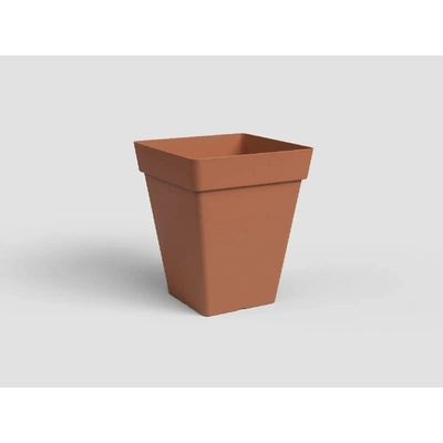 Artevasi Květináč CAPRI čtvercový 50cm plast hnědá terakota