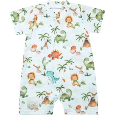 ESITO Letní overal pro miminko mušelín Dino baby bílá – Zboží Dáma