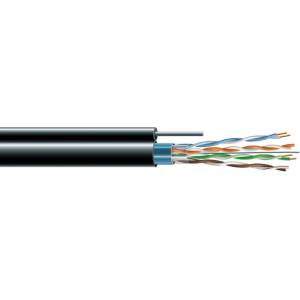 ECG Кабел cat. 5e F/UTP 100 MHz PE, черен, с UV защита и стоманено жило - 500 м - ECG E7091056 (E7091056)
