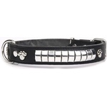 ABC-ZOO Кожен нашийник Exclusive Silver с аксесоари, черен 3 см x 43 - 51 см