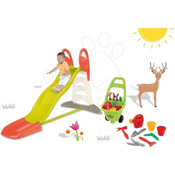 Smoby 310261-17 šmykľavka Toboggan XL s vodou+vozík pre záhradníka Piknik