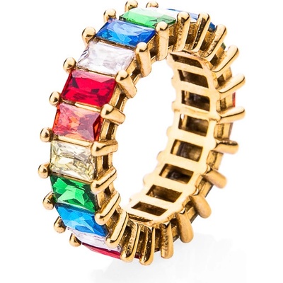 Franco Bene Pozlacený Crystal prsten barevný 1577