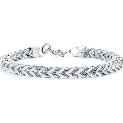 Impress Jewelry náramek z chirurgické oceli Curb Chain stříbrný BR-625s1